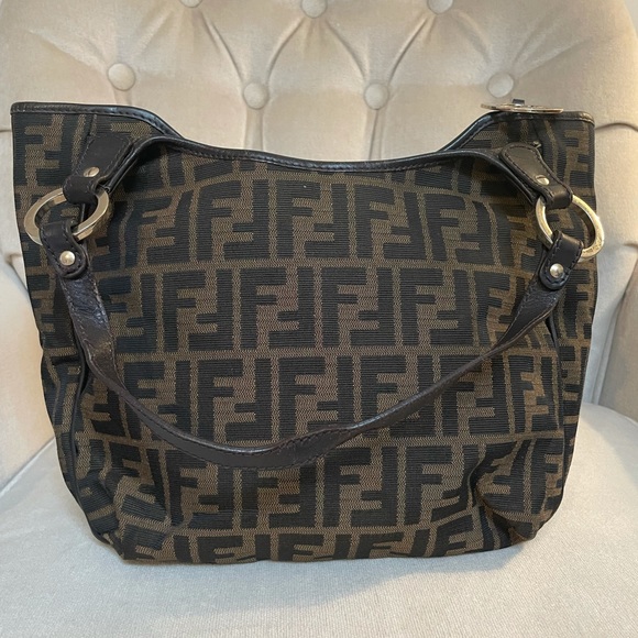 Fendi Zucca Logo/Charm Shoulder Bag - Picture 4 of 17